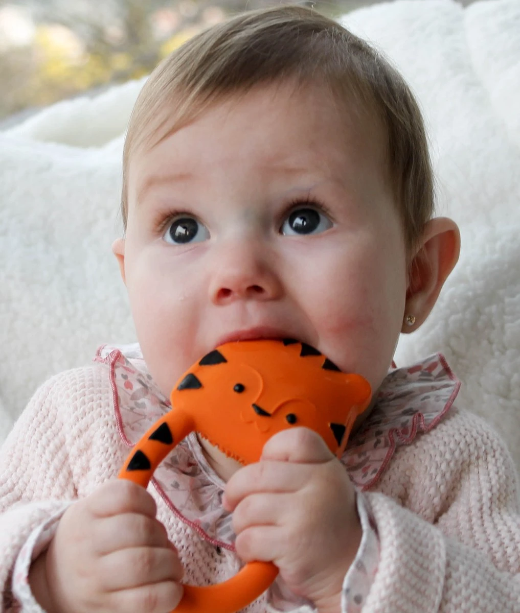 Lanco rubberen bijtring - Nalu de Tijger - oranje