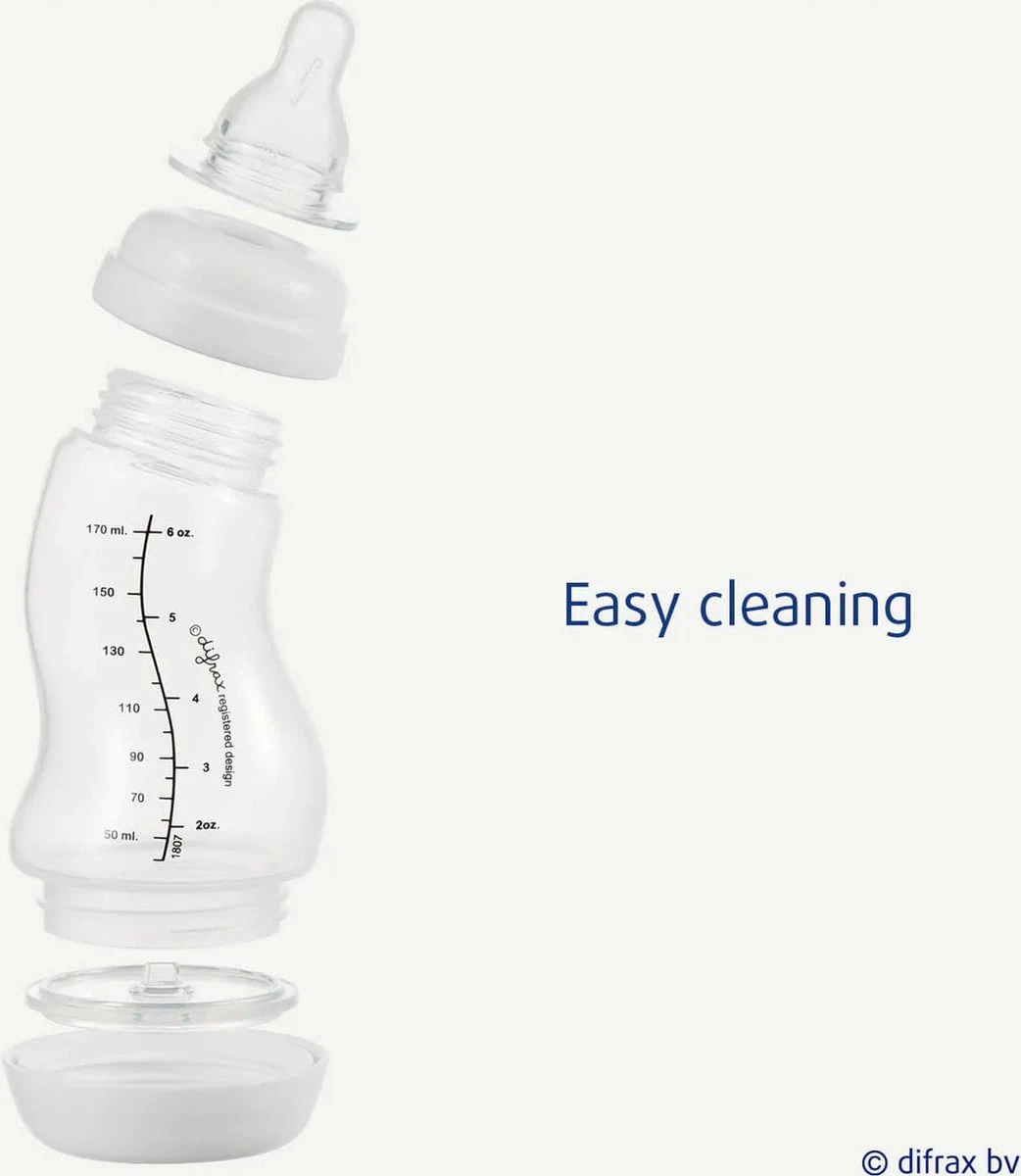 Difrax - S-Fles Natural - Babyfles Bruin- 0+ maanden - 170ml