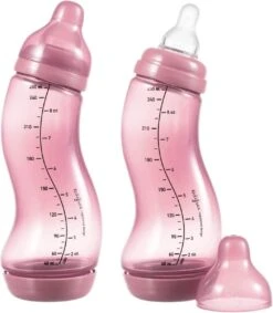 Difrax Babyfles 250 Ml Natural - Anti-Colic - Roze - 2 Stuks