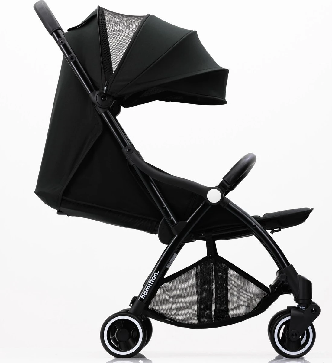 Hamilton by Yoop X1 Plus Buggy – Nieuw, Hoger, Uitgebreider 2023 Model – Premium Stroller met One Hand Folding Technologie – Zwart – Lichte, Verstelbare en Wendbare Kinderwagen met vele Gemakken