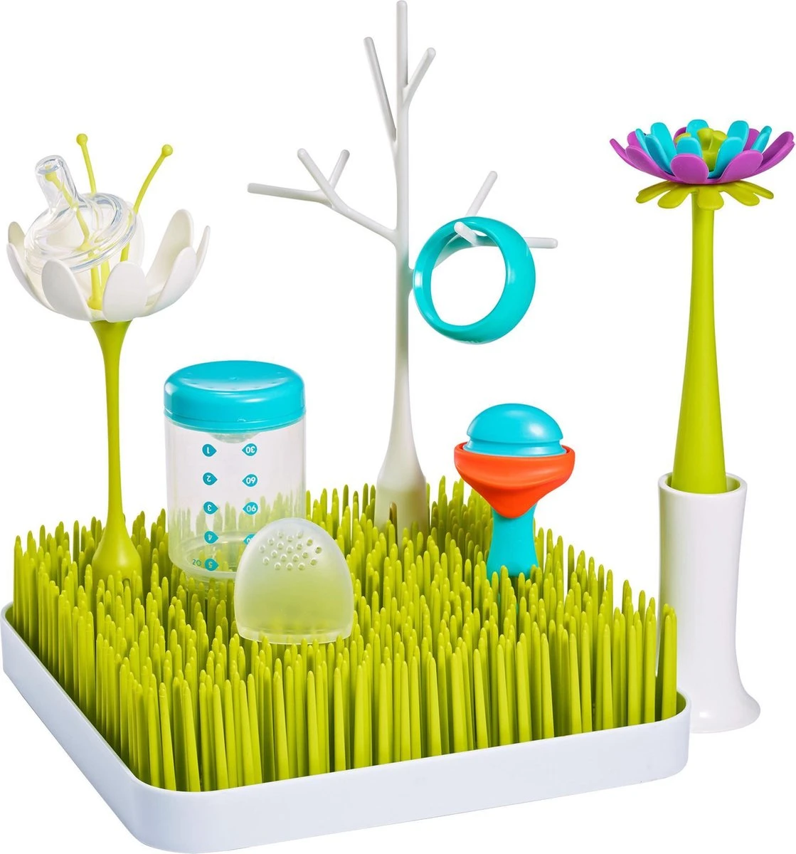 BOON Bundle Starterspakket Onderhoud Babyvoedingsartikelen - Flessenrek met accessoires