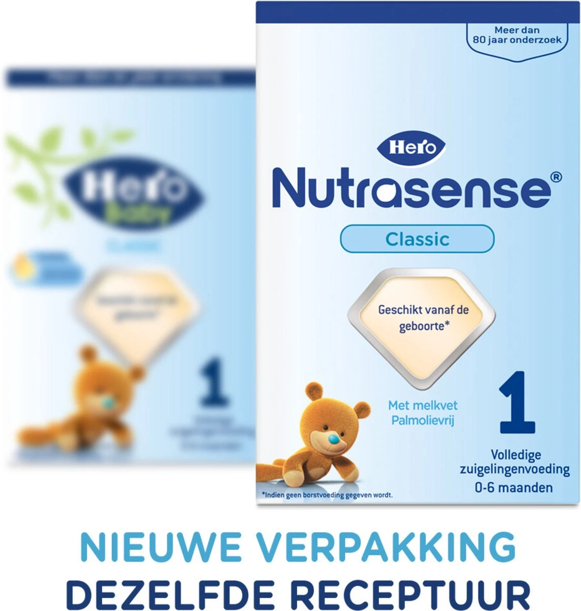 Hero Nutrasense Zuigelingenvoeding Classic 1 (0-6 Maanden) - Flesvoeding - met Melkvet - Palmolie Vrij - 3 x 700gr (Voorheen Hero Baby Classic 1)