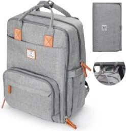 Brisby Slijtvaste Luiertas – Verzorgingstas – Met Buggymontage - Lichtgrijs