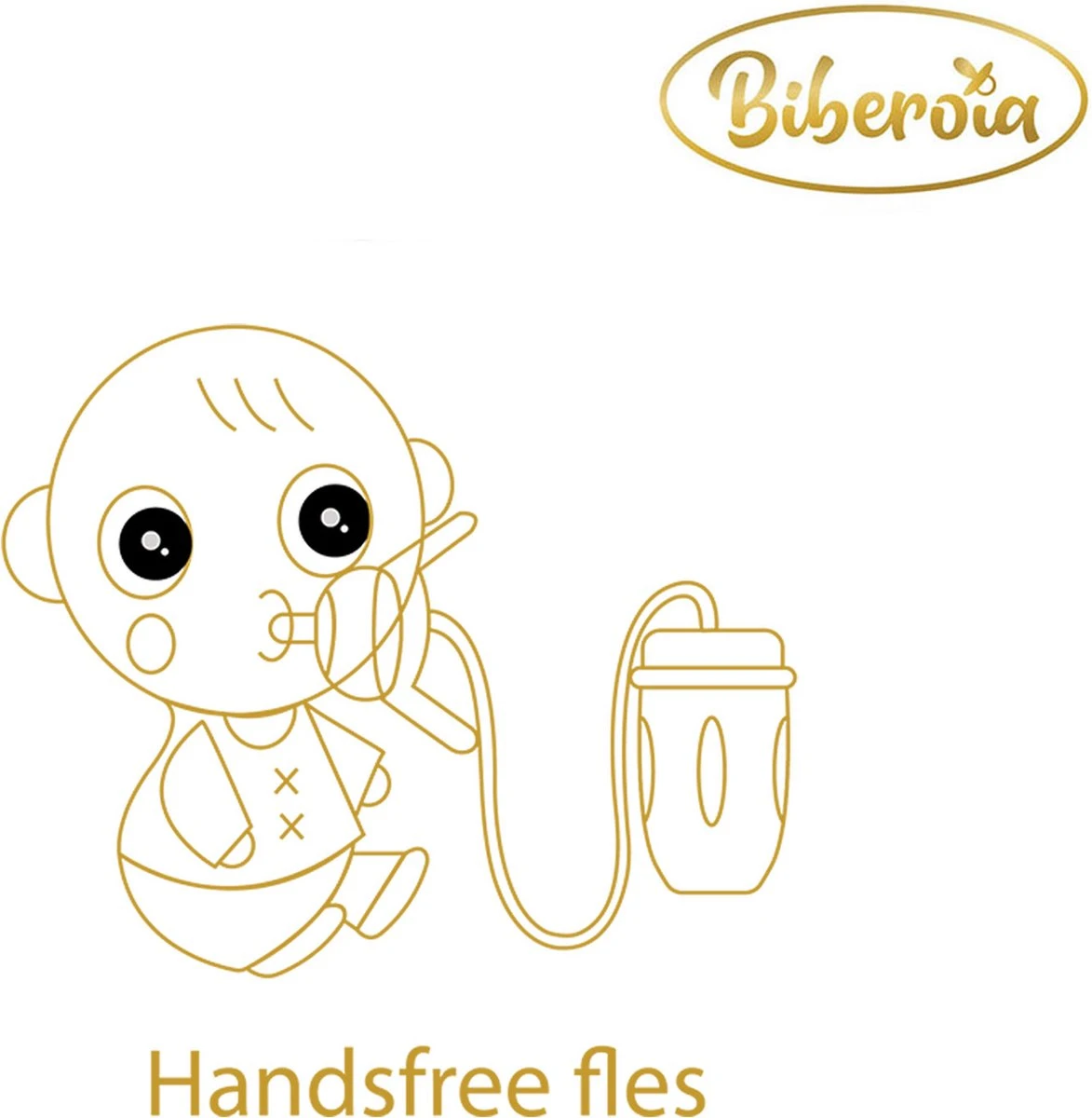 Biberoia® Handsfree – Babyfles – Switch de fles – Anti colic baby fles – Anti reflux – Speen – Baby – Fles – Babyshower - Kraamcadeau – 250ML - Peach