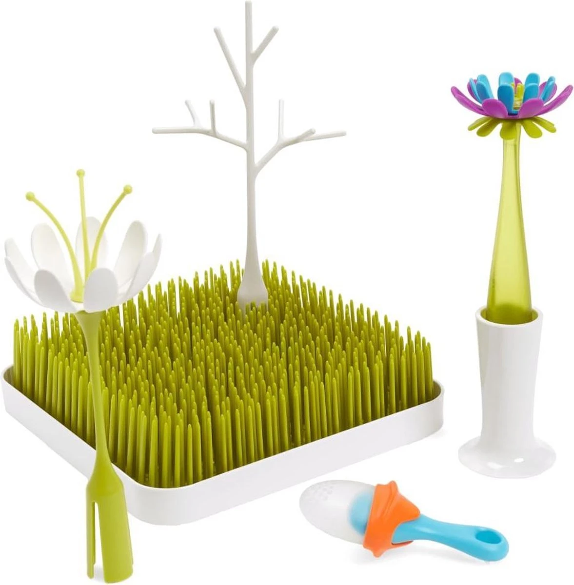 BOON Bundle Starterspakket Onderhoud Babyvoedingsartikelen - Flessenrek met accessoires