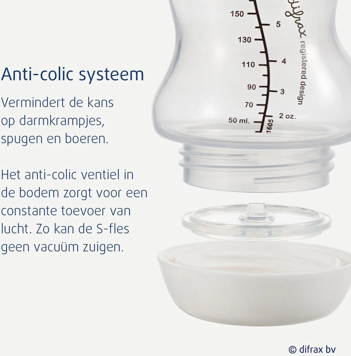 Difrax - S-Fles Natural - Babyfles Bruin- 0+ maanden - 170ml