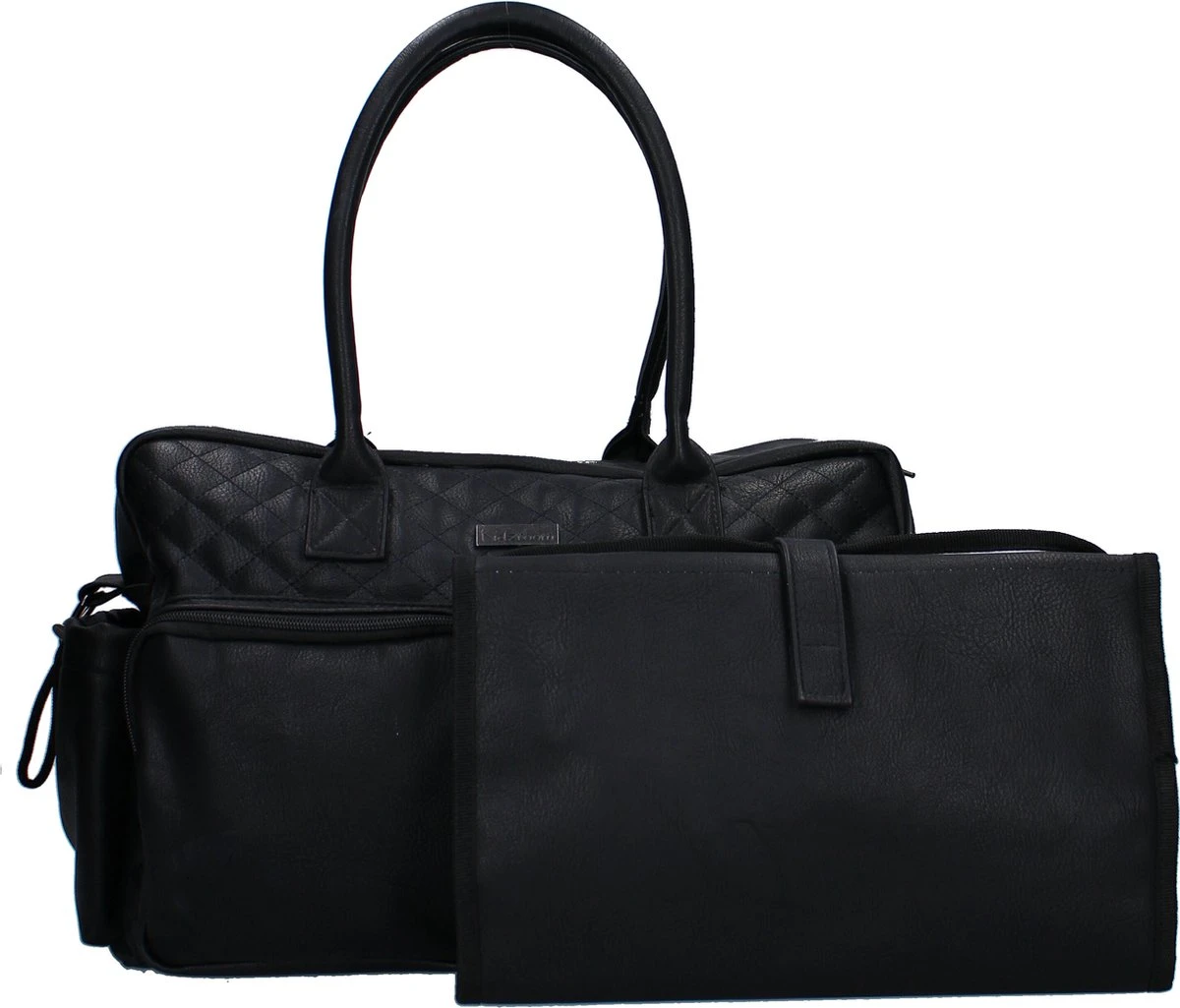 Kidzroom Vision of Love Luiertas - Zwart - Verschoonmatje - Verstelbare schouderband