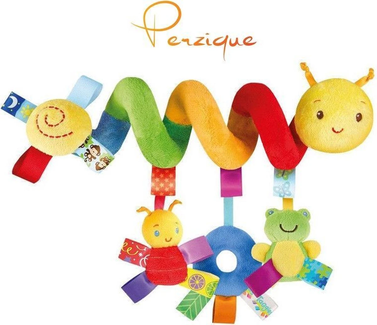 Baby spiraal rups– Baby Knuffels - Baby speelgoed - Baby rammelaar - boxspiraal - maxi cosi spiraal - kinderwagen speelgoed spiraal - buggy speelgoed - auto knuffel - baby spiraal speeltje – Autostoel ketting - kinder wagen knuffels