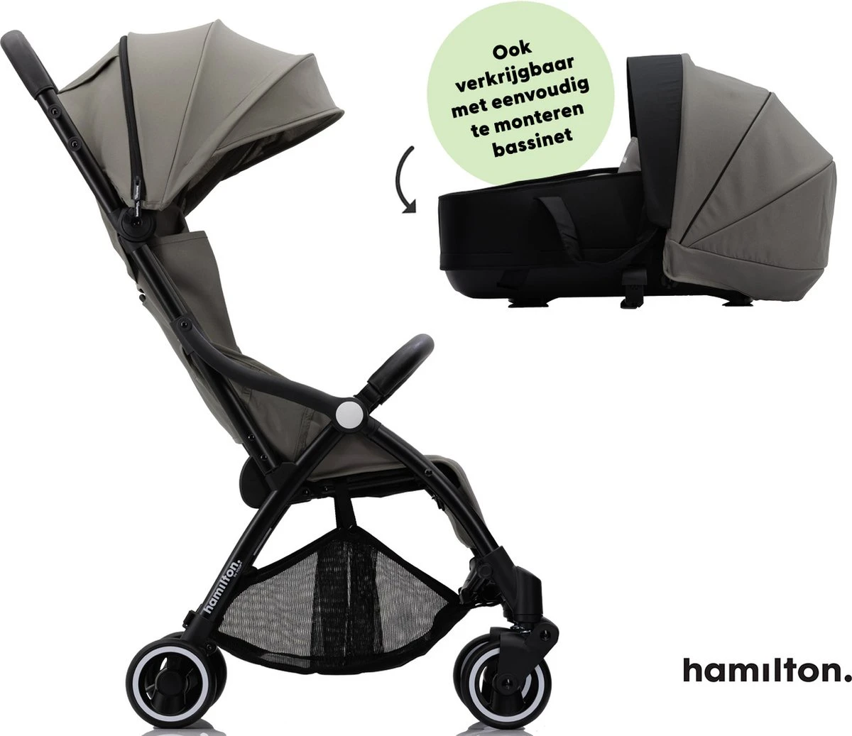 Hamilton by Yoop X1 Plus Buggy – Nieuw, Hoger, Uitgebreider 2023 Model – Premium Stroller met One Hand Folding Technologie – Grijs – Lichte, Verstelbare en Wendbare Kinderwagen met vele Gemakken