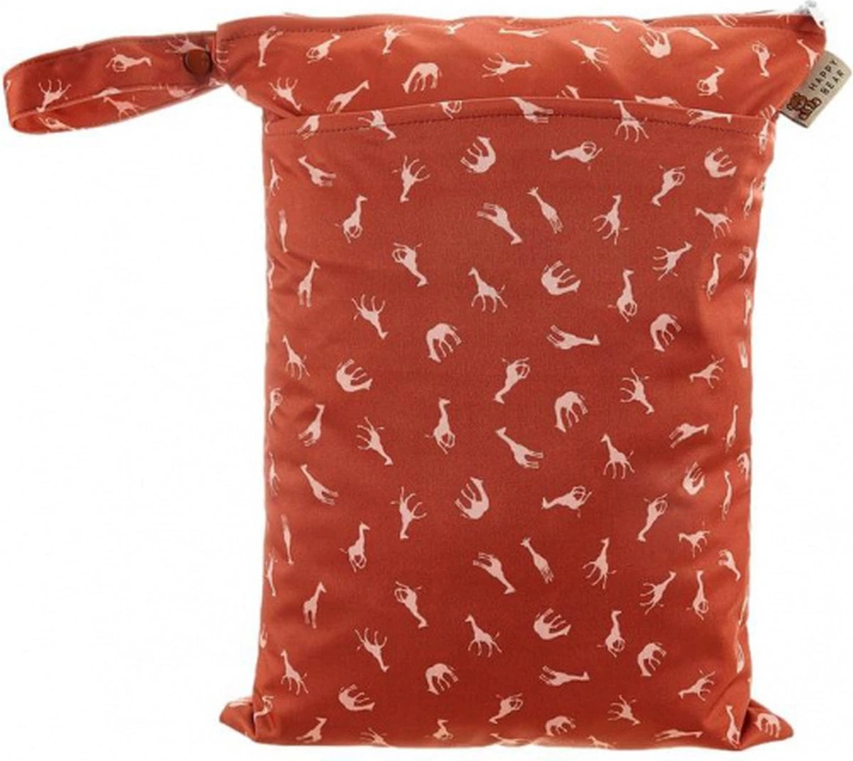 HappyBear | Wetbag - Savanna | Luiertas | Twee waterdichte vakken | Met ophanglus