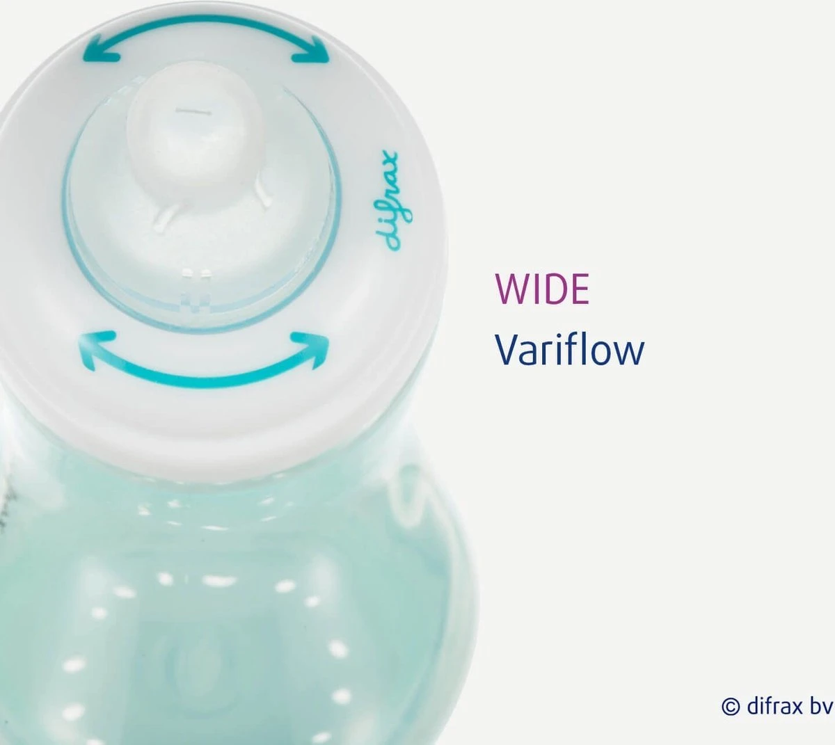 Difrax 1-2-3 Natural Flessenring met Flessenspeen voor smalle babyflessen