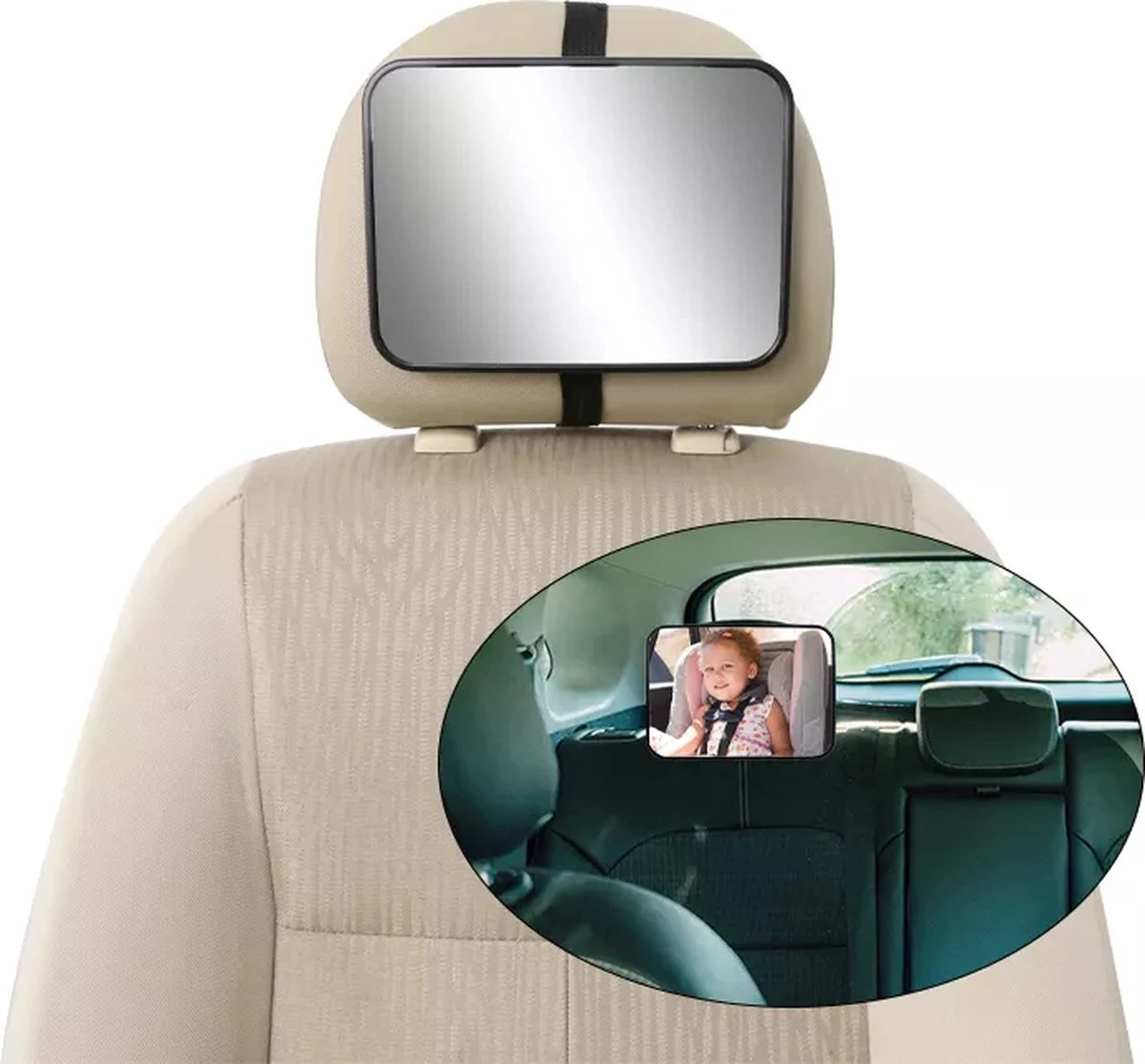 Autospiegel Baby - Achteruitkijkspiegel - Baby Autospiegel - Babyspiegel Auto - Baby Veiligheid - Kinderspiegel - Baby Auto - Zwart