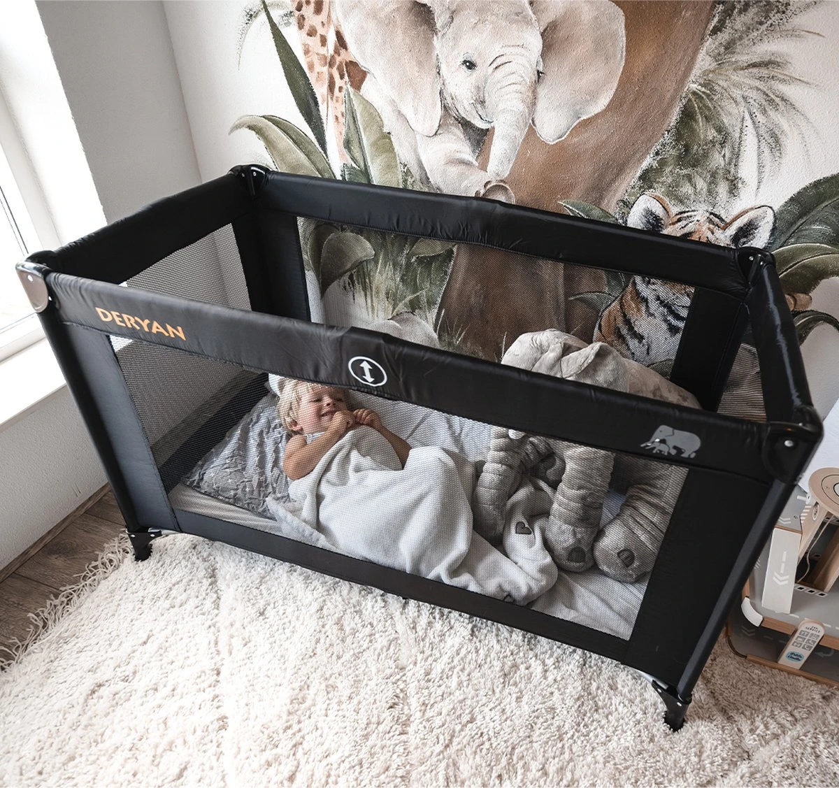 Deryan Believer Campingbedje - 120x60cm - Zwart