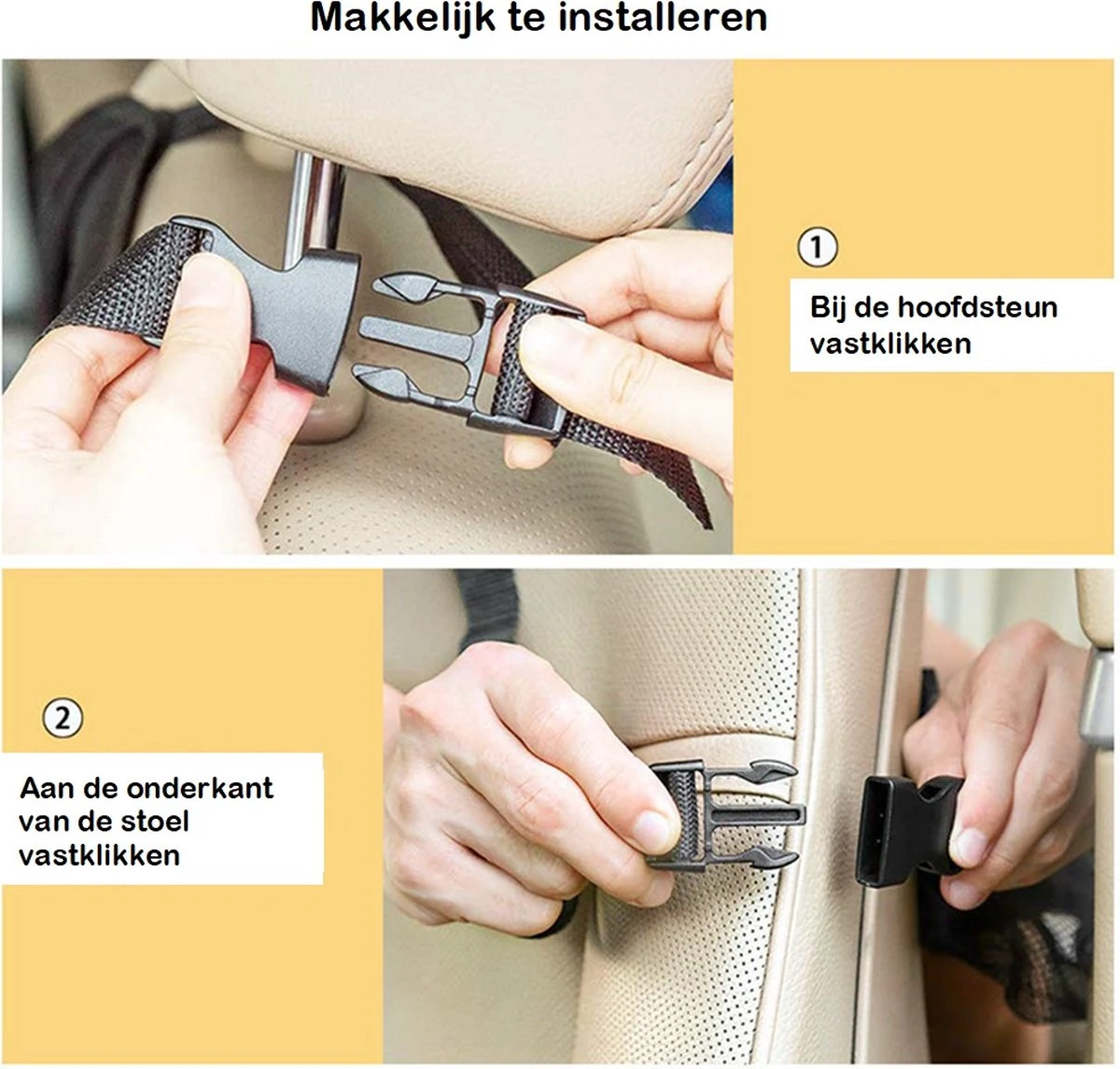 Venneweide - luxe en degelijke Autostoel Organizer met Tablethouder - Auto Organizer - Voor baby en kinderen - veel opbergruimte - geschikt voor o.a. iPad - Topkwaliteit - Zwart