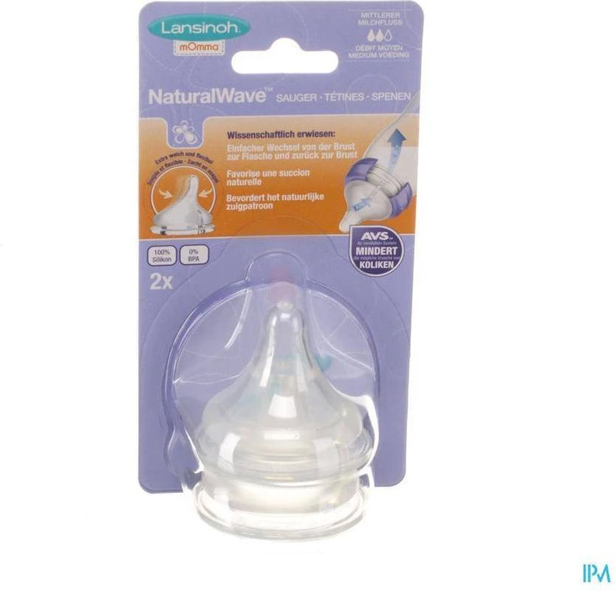 Lansinoh Natural Wave 2 Stuks Medium Speen 75950