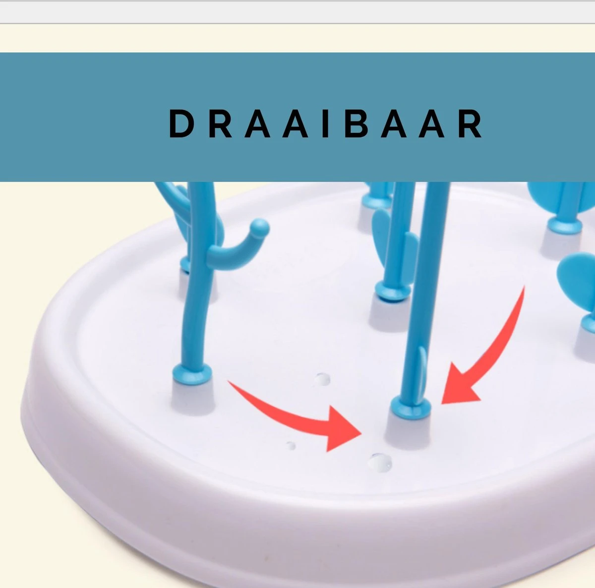Babyfles Droogrek - Flessen droogrek - Afdruiprek met lekbak - Afwasrek - Baby Flesjes Droogrek - Flessenrek - Kraamcadeau - Baby cadeau - Blauw