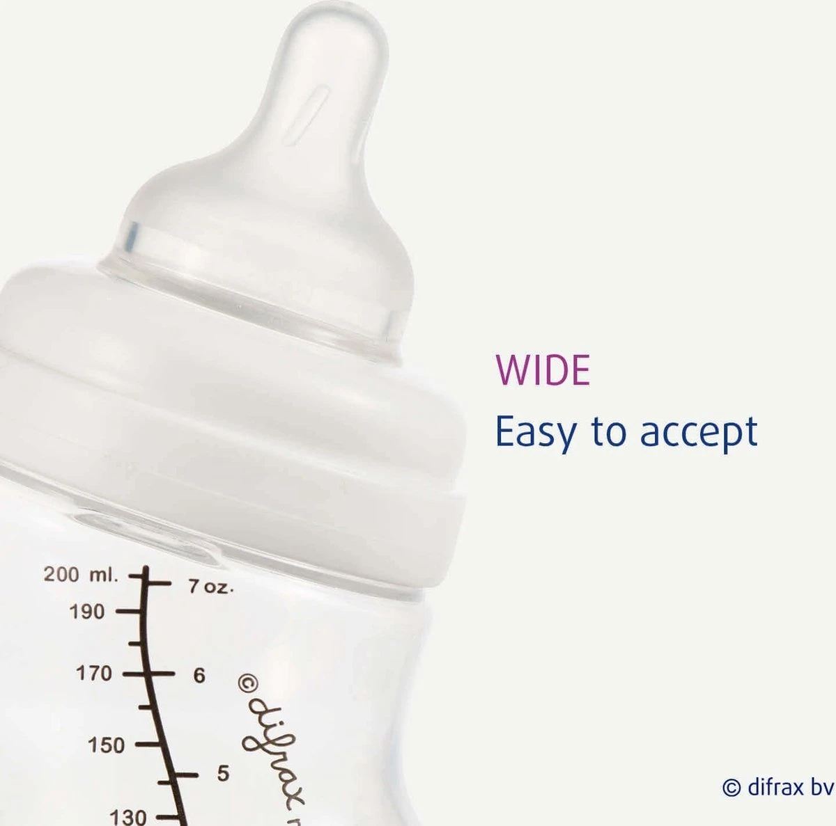 Difrax Flessenspeen Wide voor brede babyflessen - Maat Large - 2 stuks