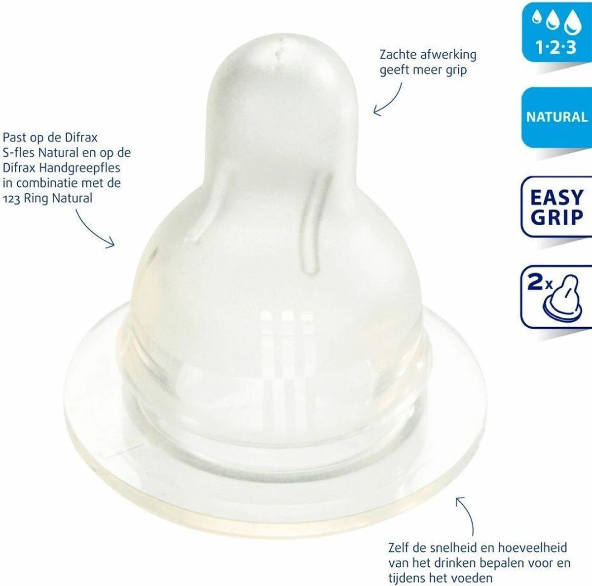 Difrax 1-2-3 Doseerspeen Natural - 2st