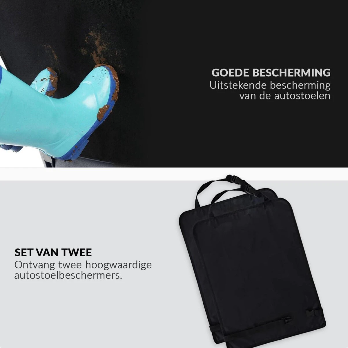 Buxibo - Auto Stoelbeschermer - Auto Stoelhoes - Beschermer Achterkant Autostoel - Voor voorstoel - 2 Stuks