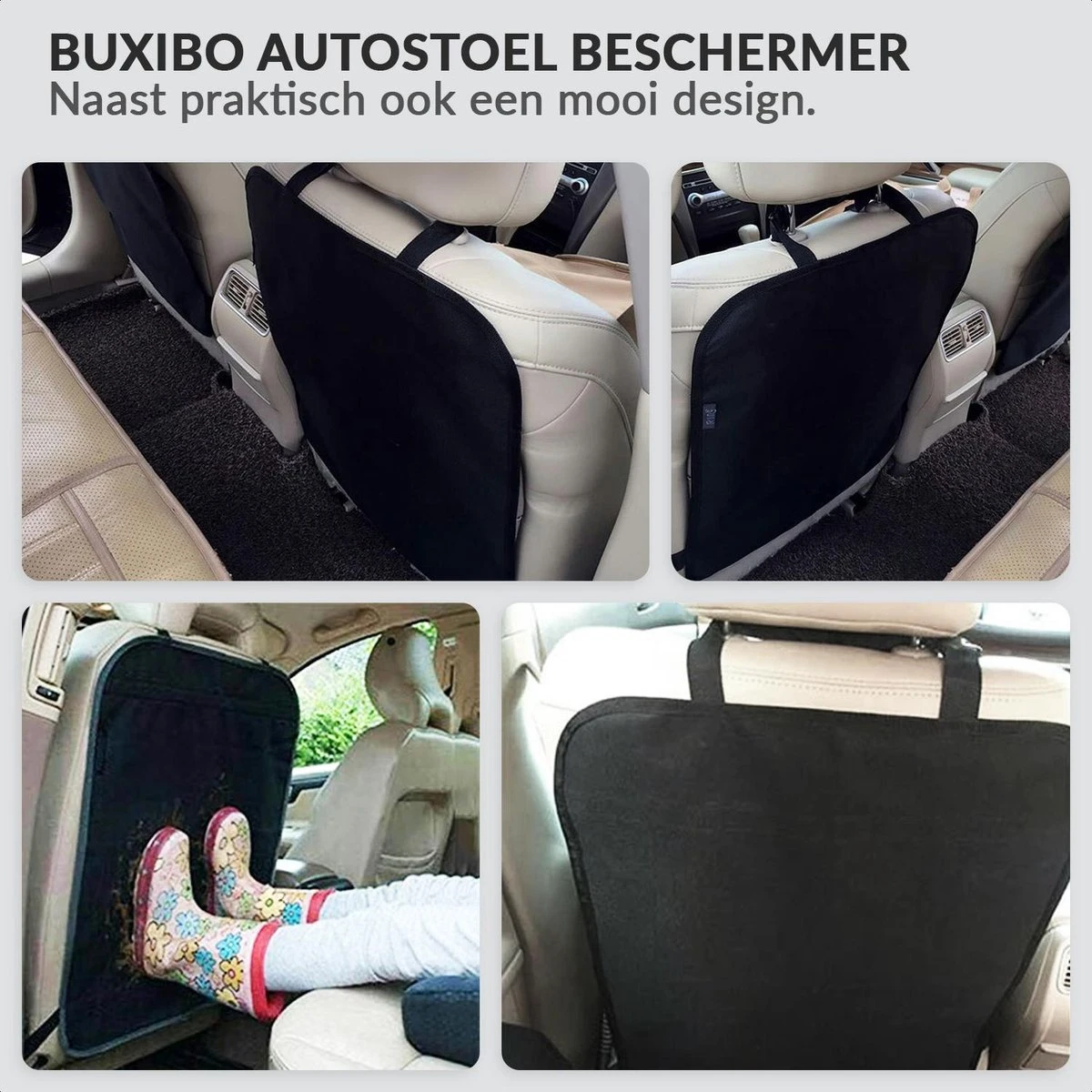 Buxibo - Auto Stoelbeschermer - Auto Stoelhoes - Beschermer Achterkant Autostoel - Voor voorstoel - 2 Stuks