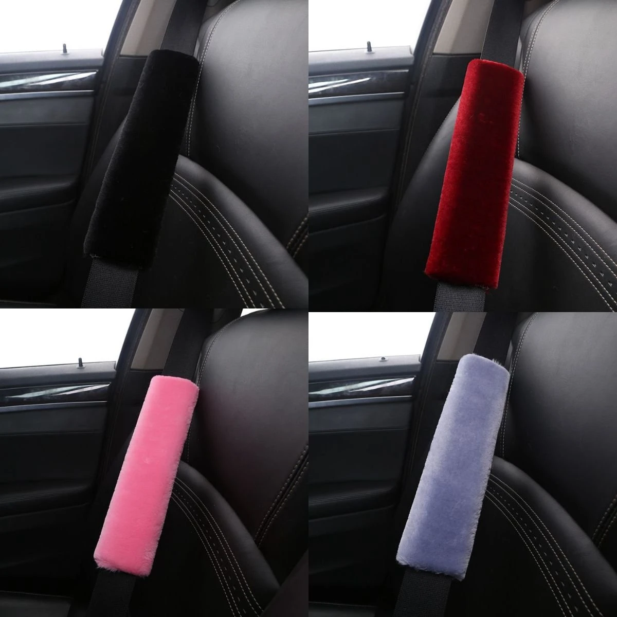 Hazlö luxe Gordelhoezen - extra zacht - schouderhoezen - Gordelkussen - Auto gordel Beschermer - Gordel beschermer - gordelhoes - 2 stuks - Rood