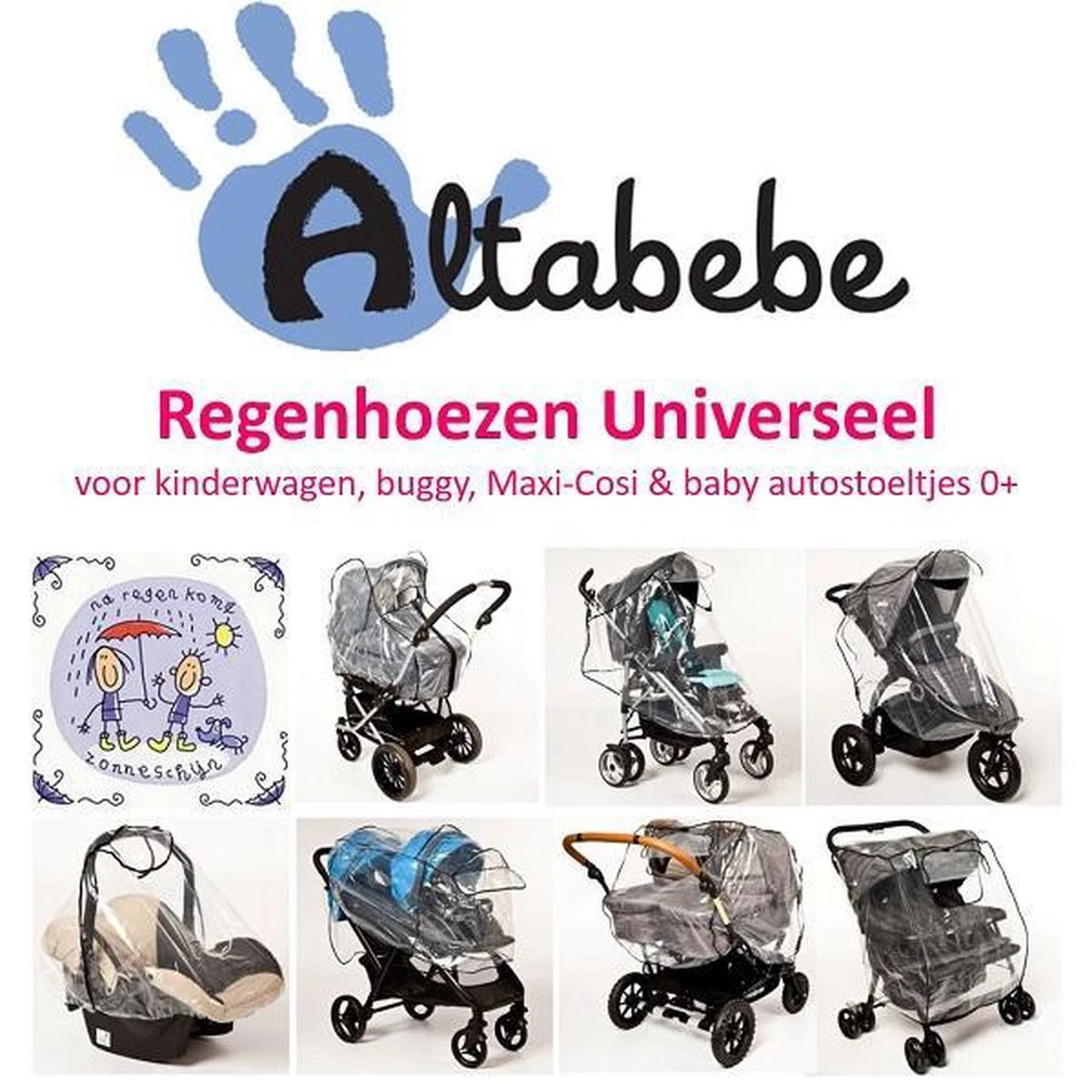 Altabebe - Regenhoes Buggy driewieler - Regenscherm Jogger – Universeel