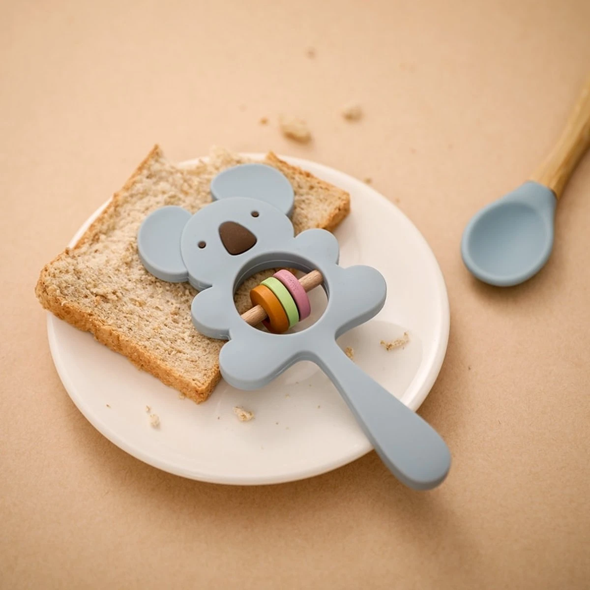 Bijtring - Rammelaar - babys - speelgoed - Babyspeelgoed - kraamcadeau - Siliconen - BPA vrij - blauw