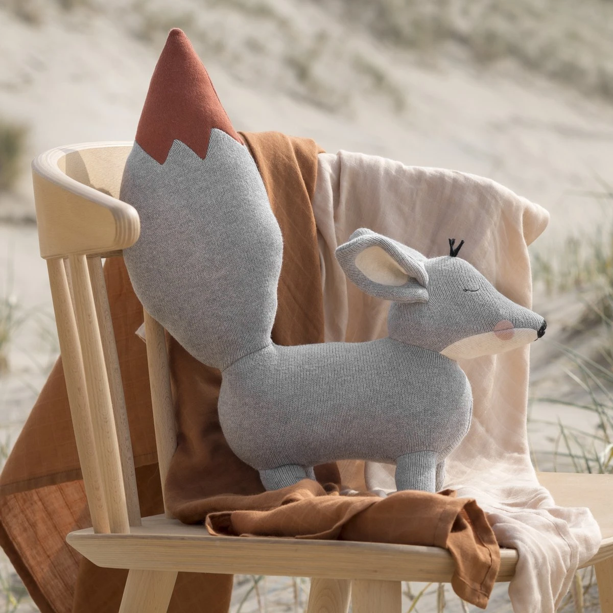 Baby Bello Finny the Fennex Fox - Ginger Grey - Knuffel XL