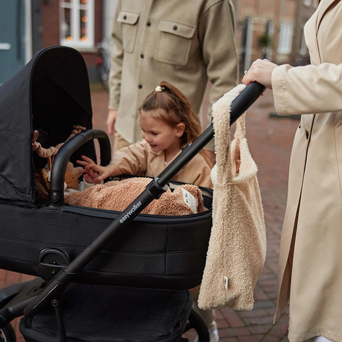 Jollein Luiertas Shopper 34x43cm Boucle - Naturel