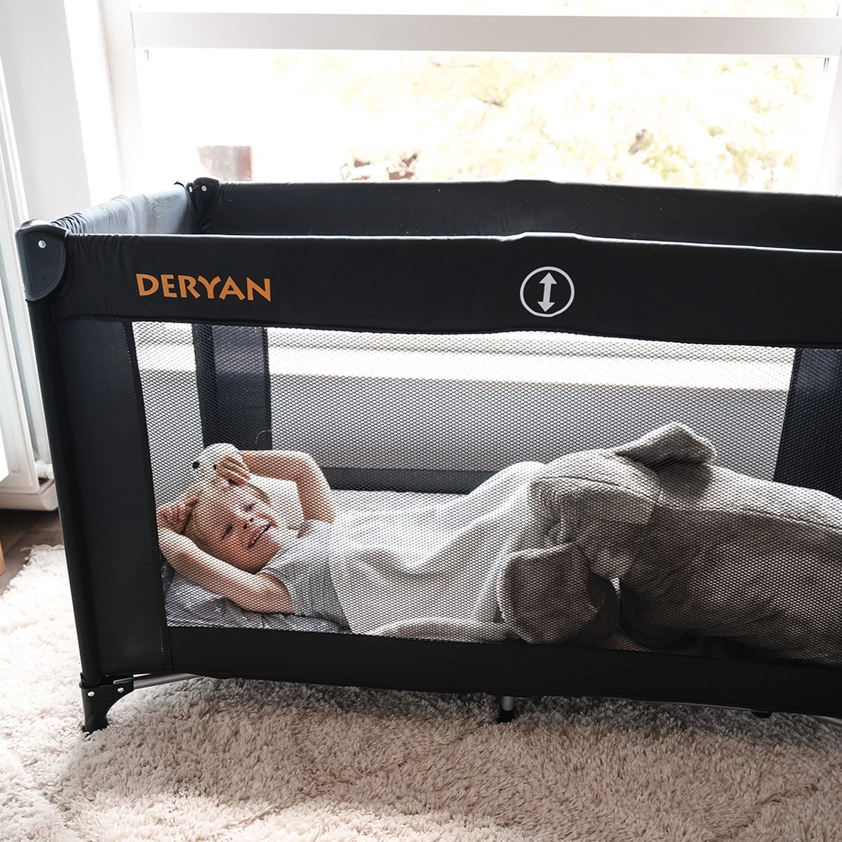 Deryan Believer Campingbedje - 120x60cm - Zwart