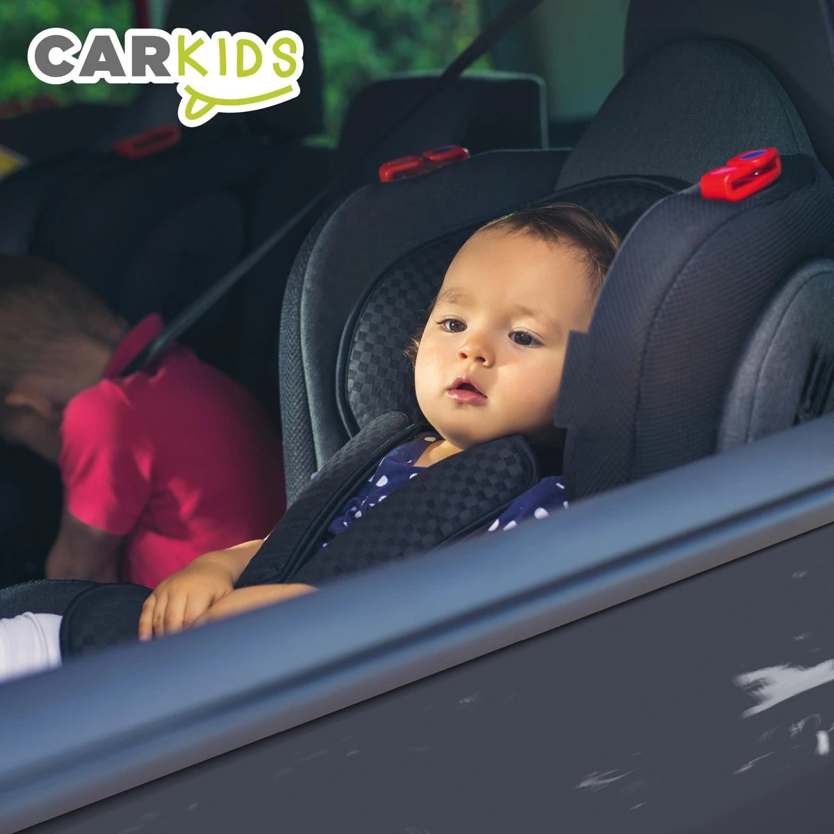 Carkids Verstelbaar Kinderautostoeltje Zwart en Wit | Kinderautostoel Groep 1-2-3 | Kinderen van 9 maanden-12 jaar | 9-36 kg