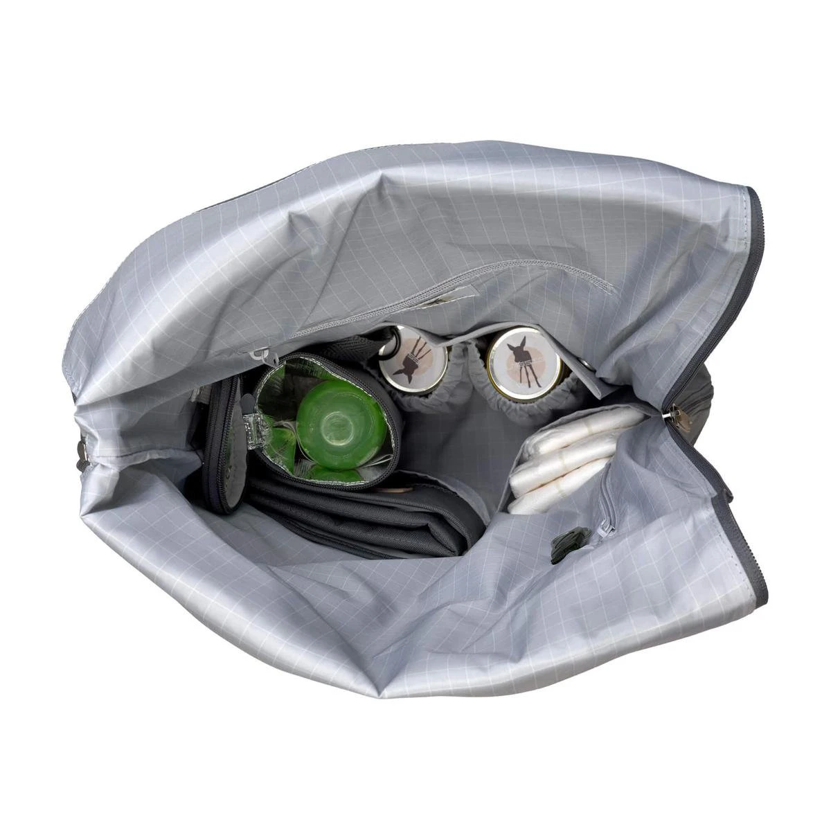 LÄSSIG Luiertas Rolltop Backpack rugzak incl verschoningsmatje antraciet