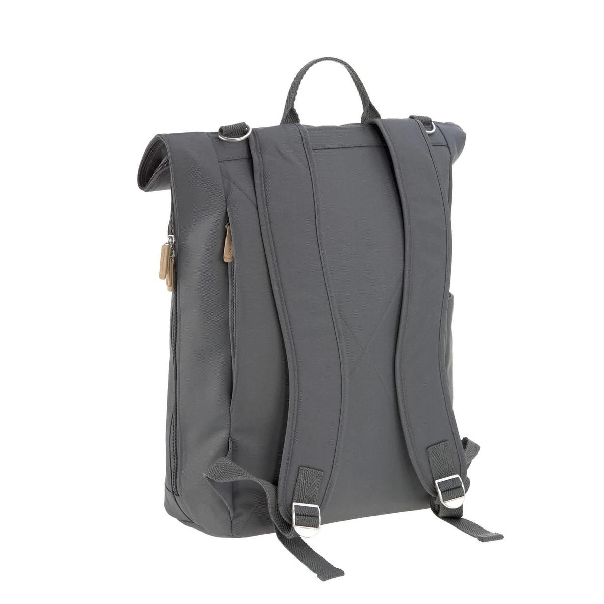 LÄSSIG Luiertas Rolltop Backpack rugzak incl verschoningsmatje antraciet
