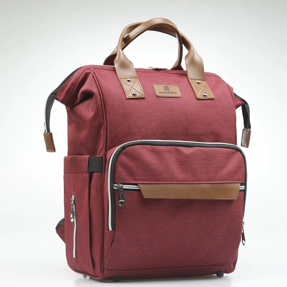 Periwinkle - Luiertassen - Waterproof Baby verzorgingstas - baby rugzak - luiertas - verzorgingstas - Linnen - bordeaux