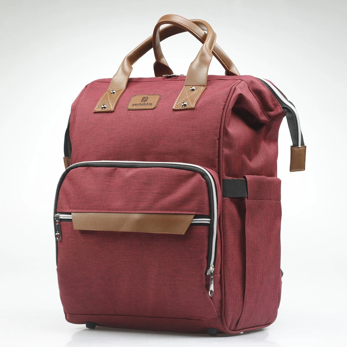 Periwinkle - Luiertassen - Waterproof Baby verzorgingstas - baby rugzak - luiertas - verzorgingstas - Linnen - bordeaux