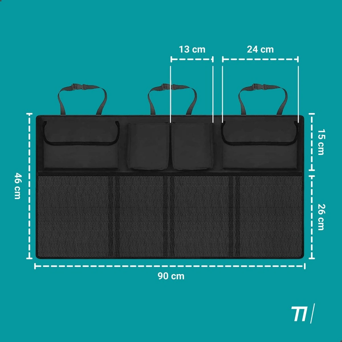 TIKKENS® Auto Organizer Kofferbak - Autostoel Organizer - Koffer Organizer - Zwart - Universeel