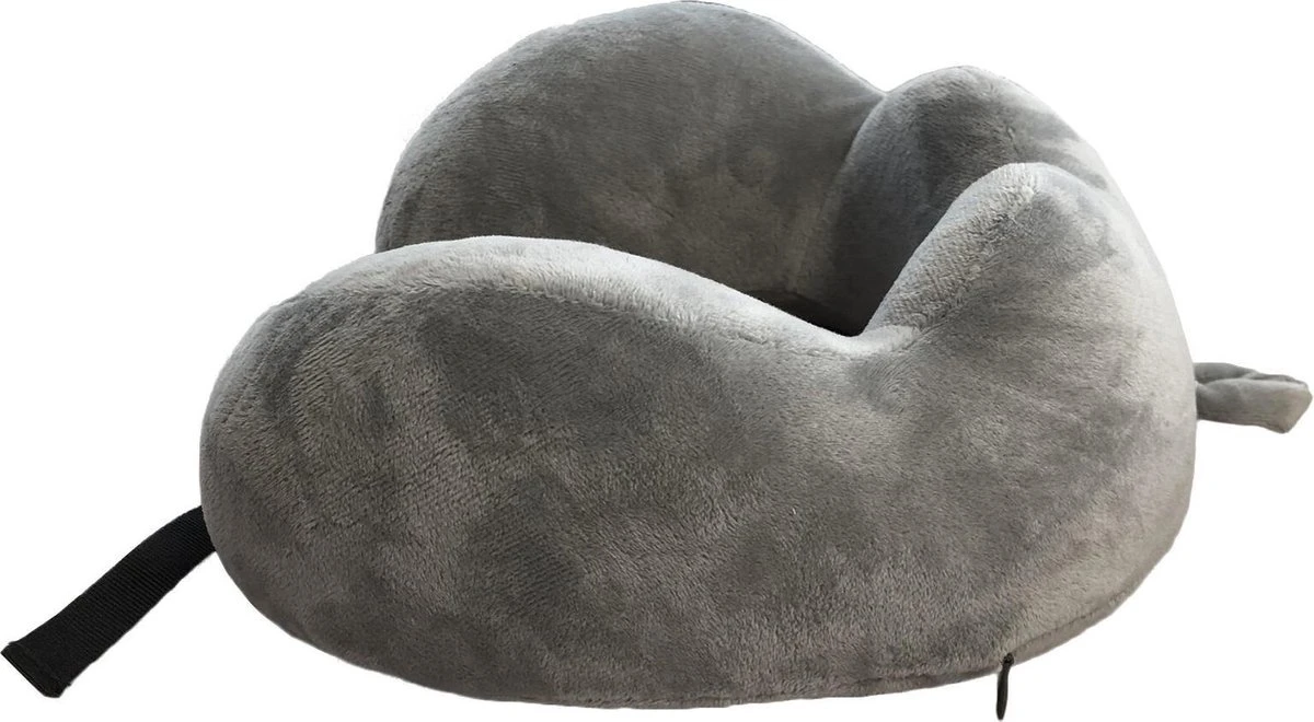 Cuddlebug U-shape kussen Deluxe | Memoryfoam | Grijs | Reizen/Relaxen