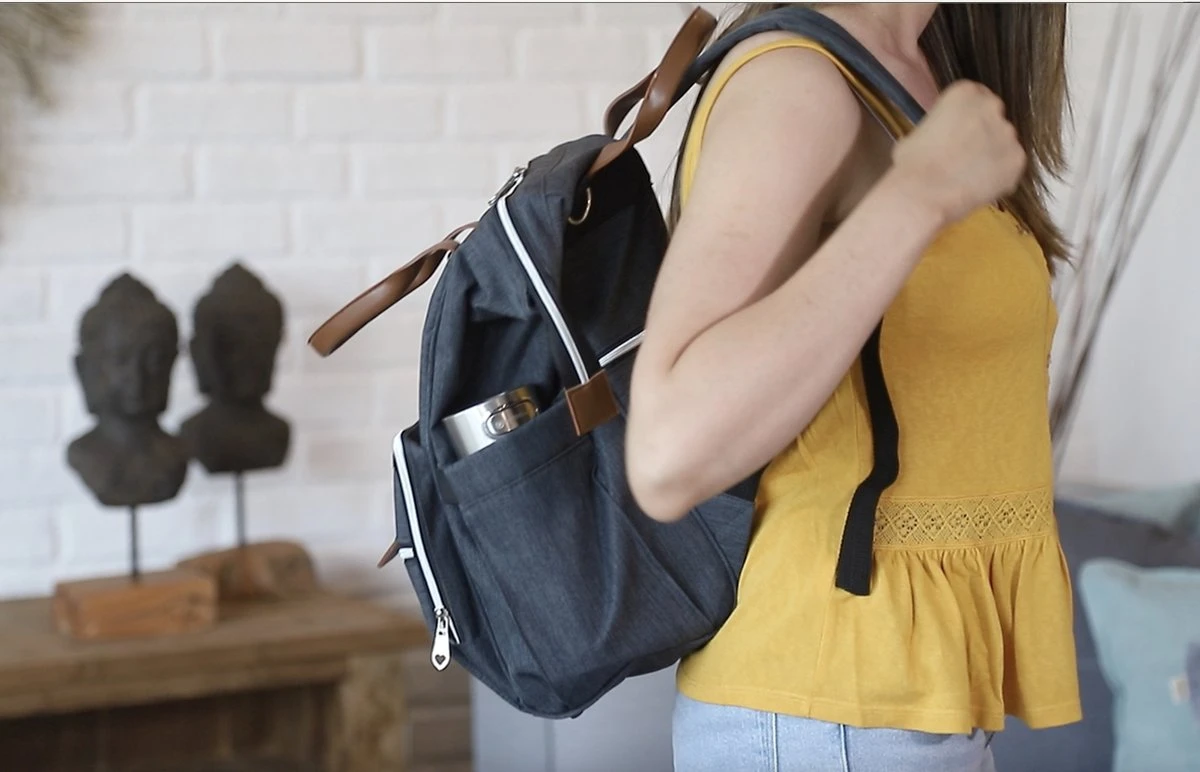 Periwinkle - Luiertassen - Waterproof Baby verzorgingstas - baby rugzak - luiertas - verzorgingstas - Linnen - bordeaux