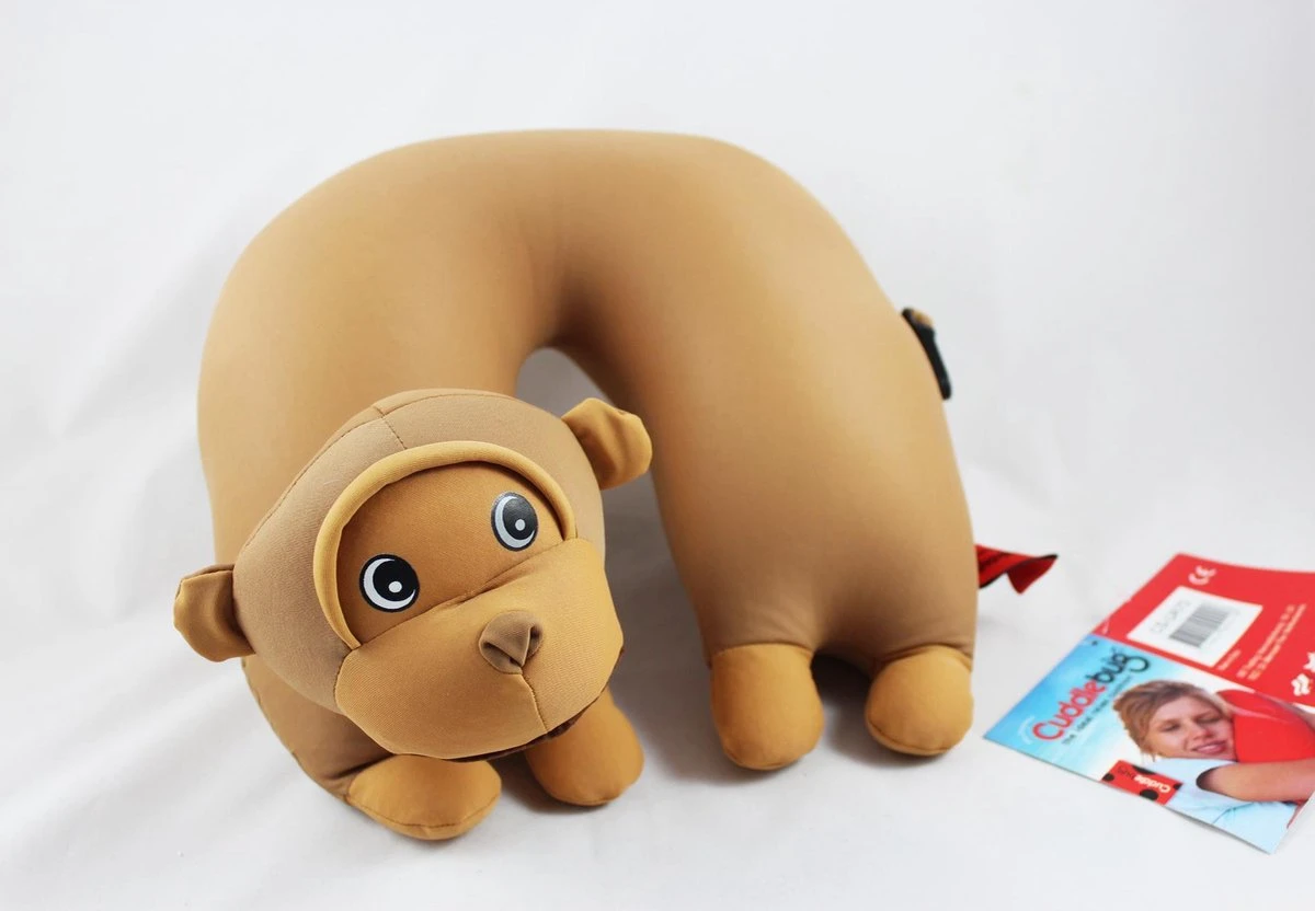 Cuddlebug U-shape kussen | Aap | Knuffel | Kinderen