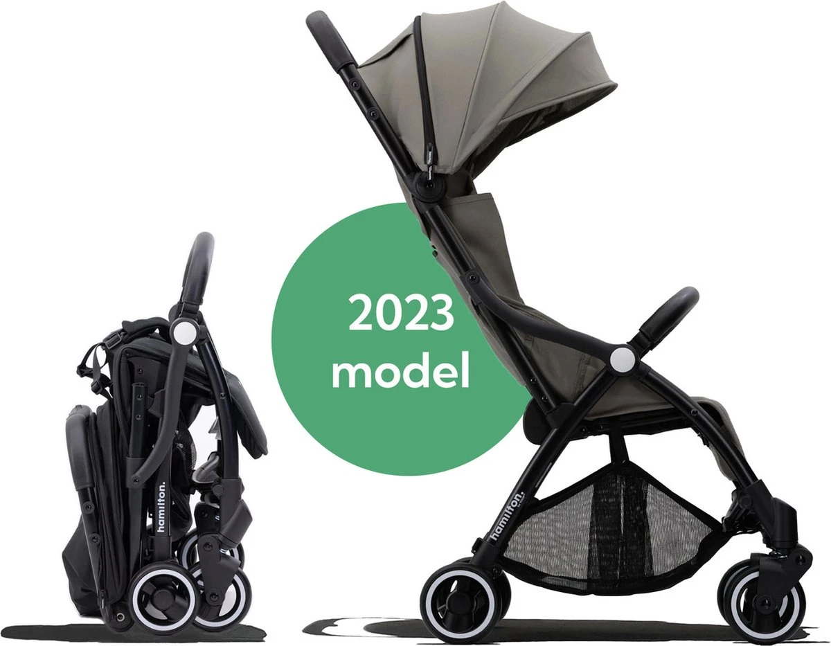 Hamilton by Yoop X1 Plus Buggy – Nieuw, Hoger, Uitgebreider 2023 Model – Premium Stroller met One Hand Folding Technologie – Grijs – Lichte, Verstelbare en Wendbare Kinderwagen met vele Gemakken