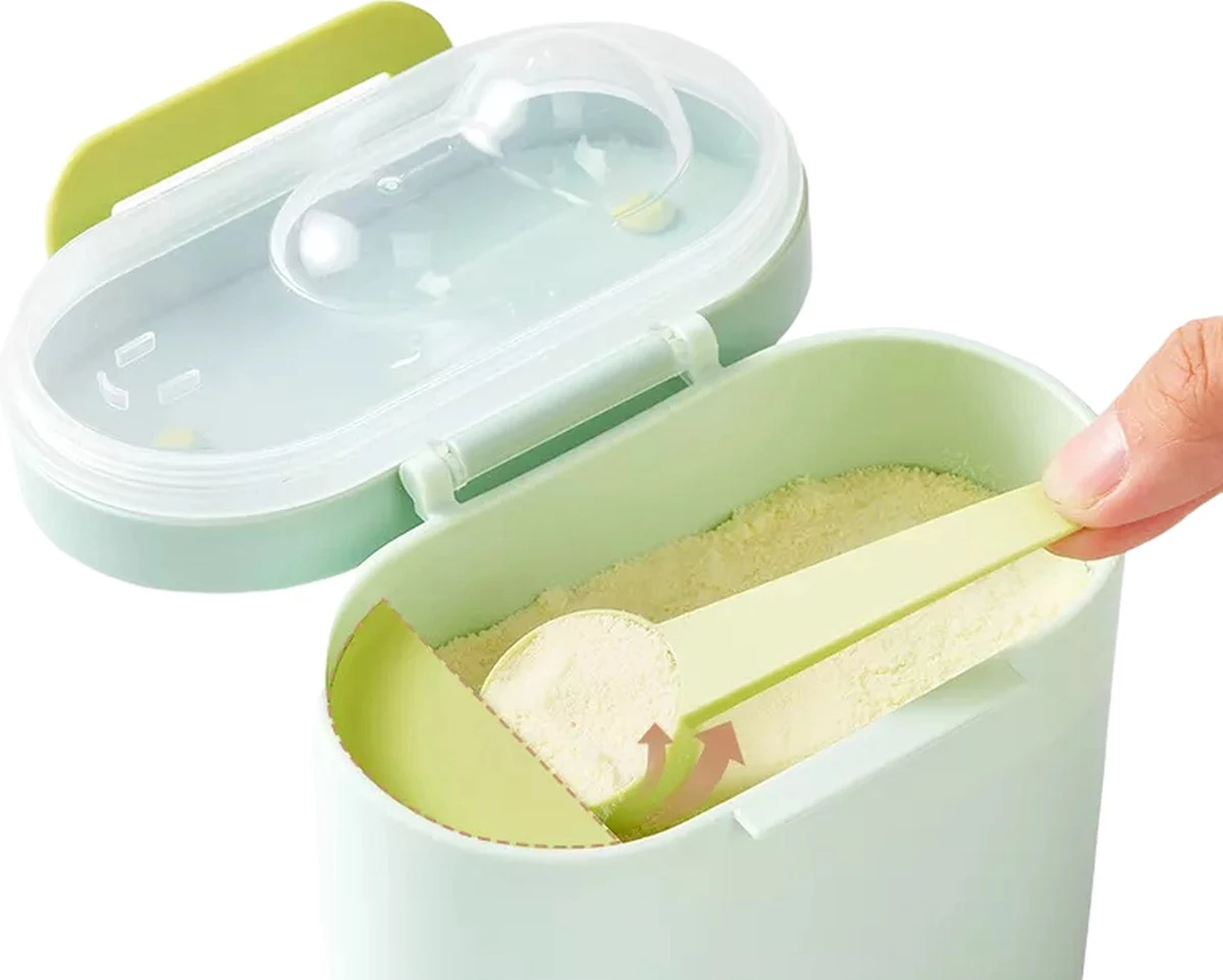 Without Lemon - Baby Melkpoeder Doseer Box - Reisbox - Opbergdoos voor voeding - Dispenser met schraper en lepel - Roze - 400ml
