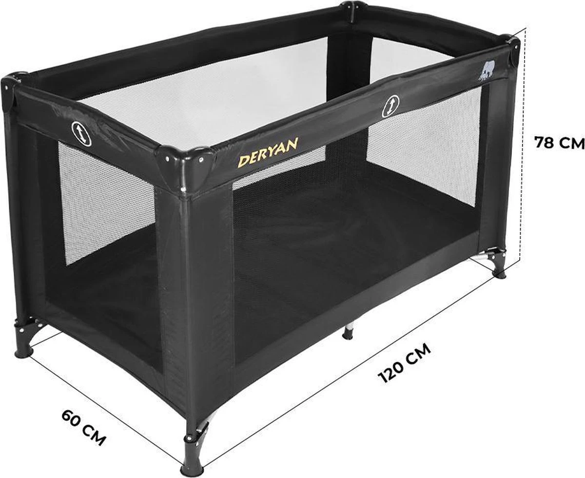 Deryan Believer Campingbedje - 120x60cm - Zwart