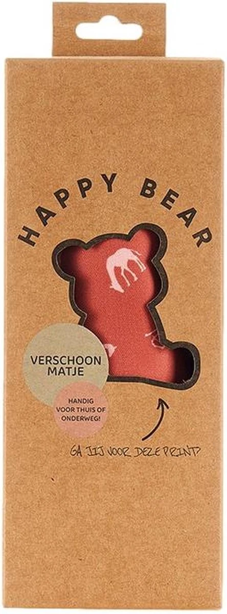 HappyBear | Verschoonmatje - Savanna | 50cm x 70cm | Handig voor onderweg | Compact en licht van gewicht | Waterdichte toplaag