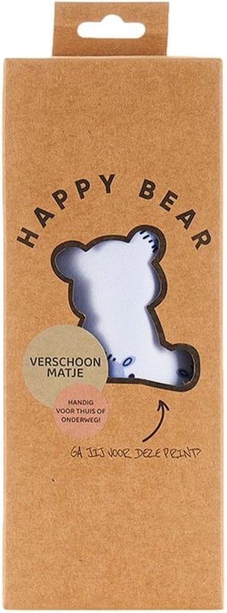 HappyBear | Verschoonmatje - Blue Giraffe | 50cm x 70cm | Handig voor onderweg | Compact en licht van gewicht | Waterdichte toplaag