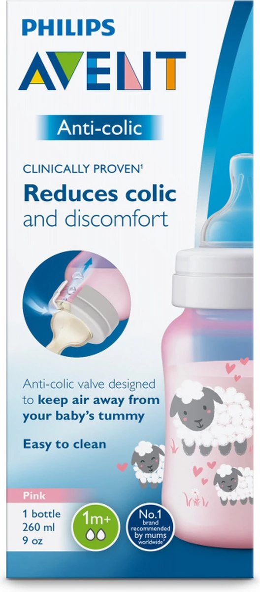 Philips Avent Anti-colic SCF821/14 - Babyfles (260 ml) - 1 stuk - roze