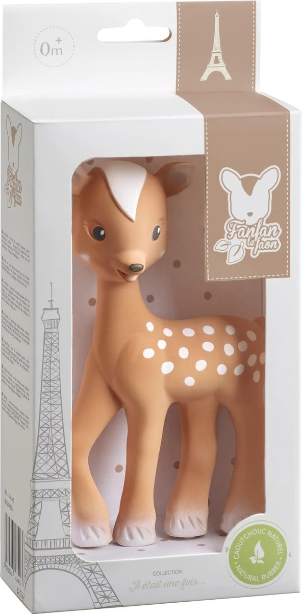 Sophie de giraf- Bijtspeelgoed - FanFan het hertje - 100% natuurlijk rubber