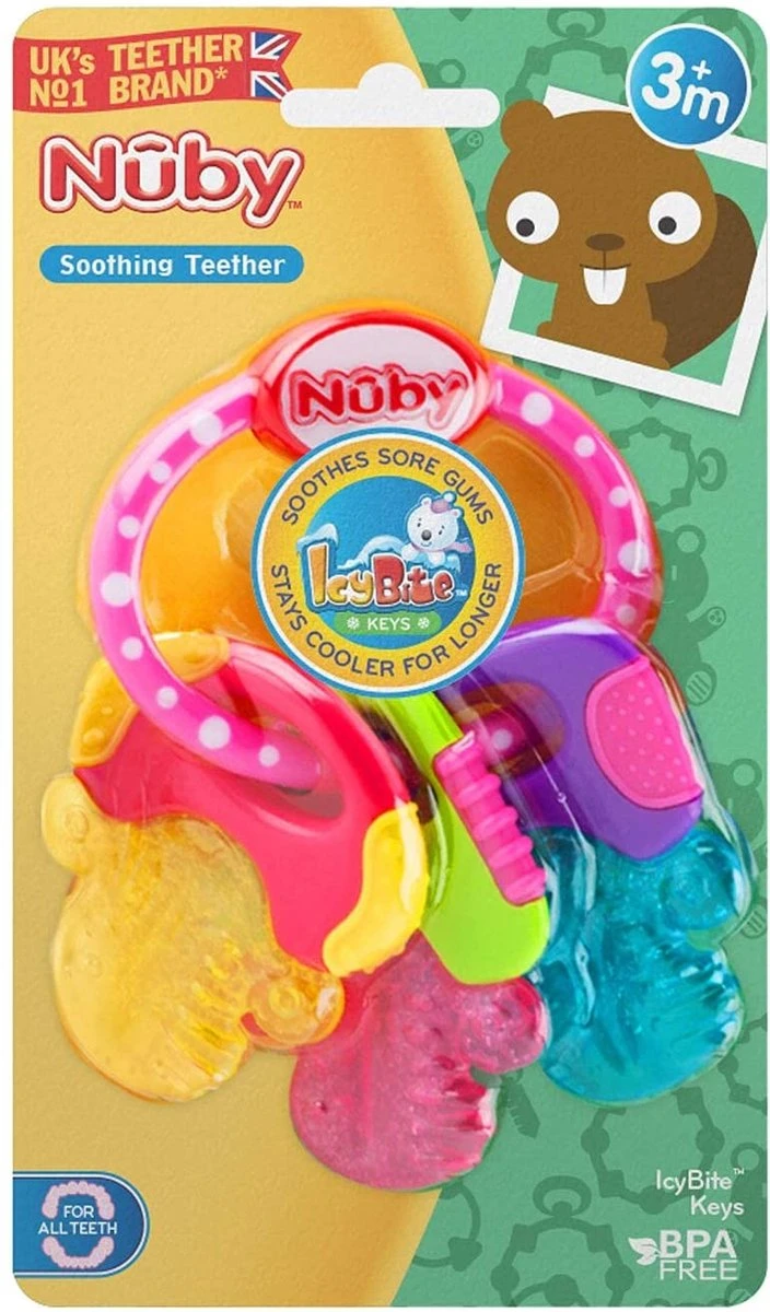 Nûby - IcyBite Koelbijtsleutels - Roze - 3m+