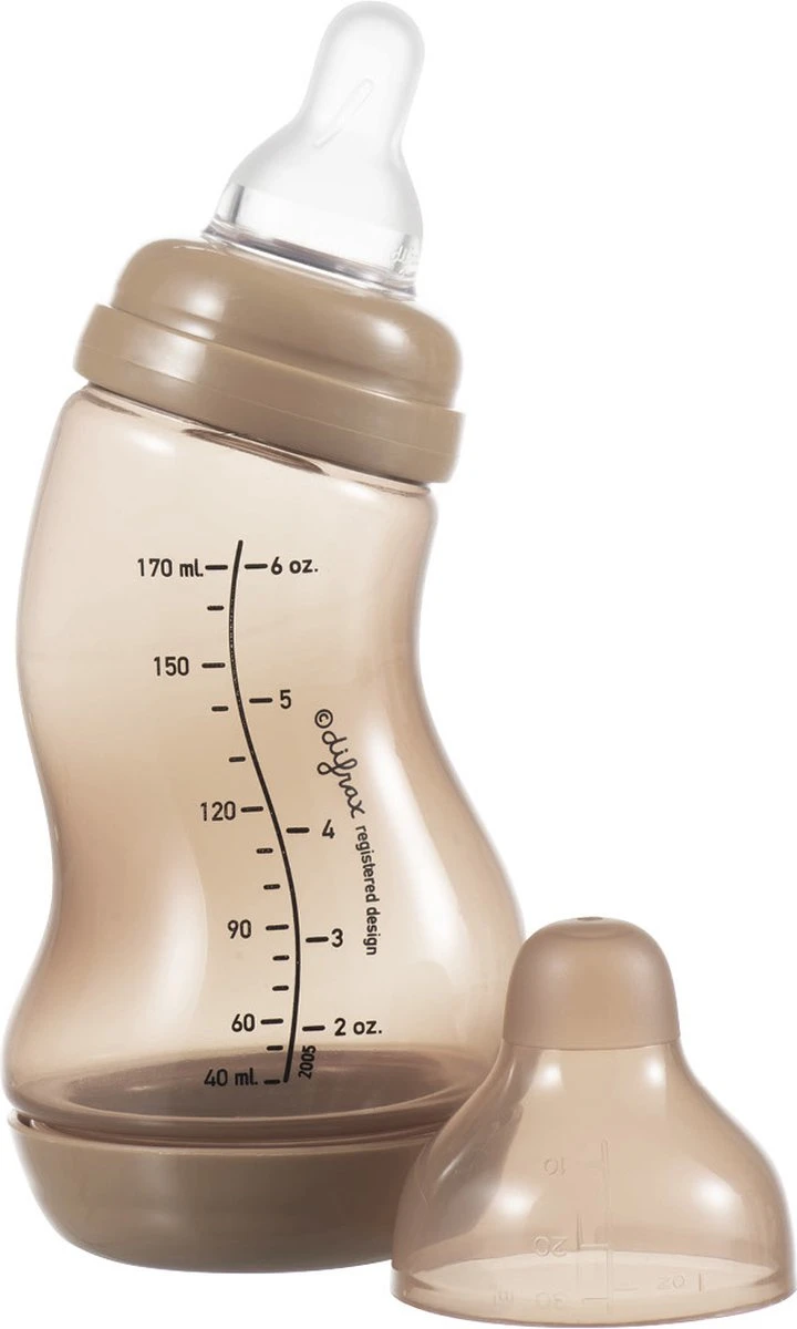 Difrax - S-Fles Natural - Babyfles Bruin- 0+ maanden - 170ml