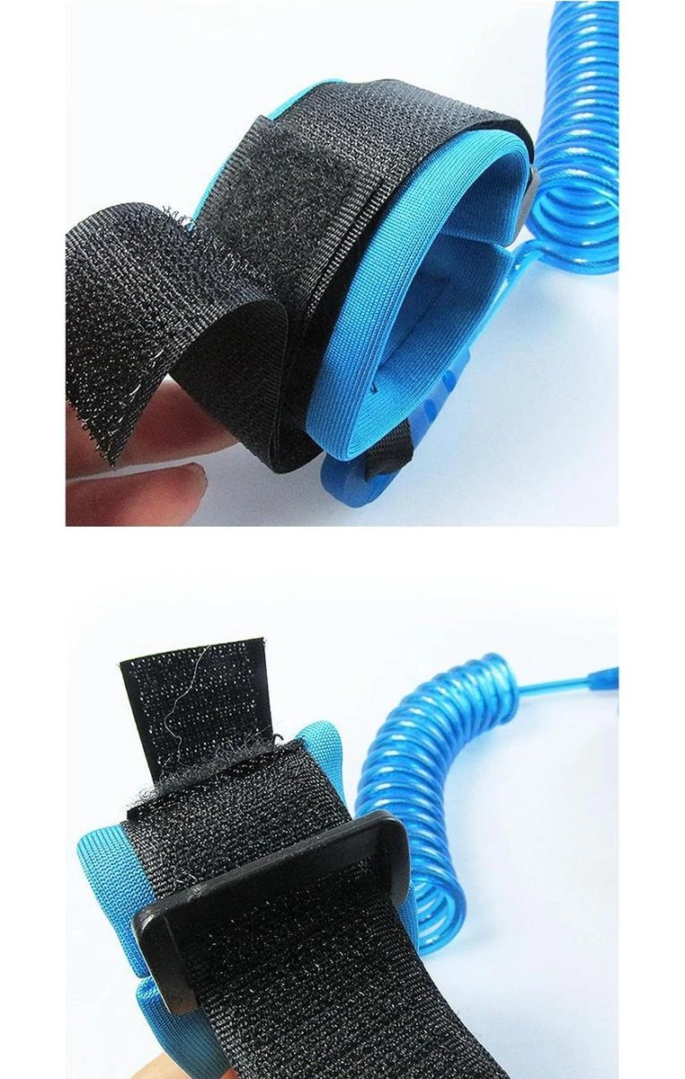 Veiligheidstuigje voor kinderen V2 - Polsbandje - 2,5 meter - Blue special edition for the little him - One Size - 360° rotatie