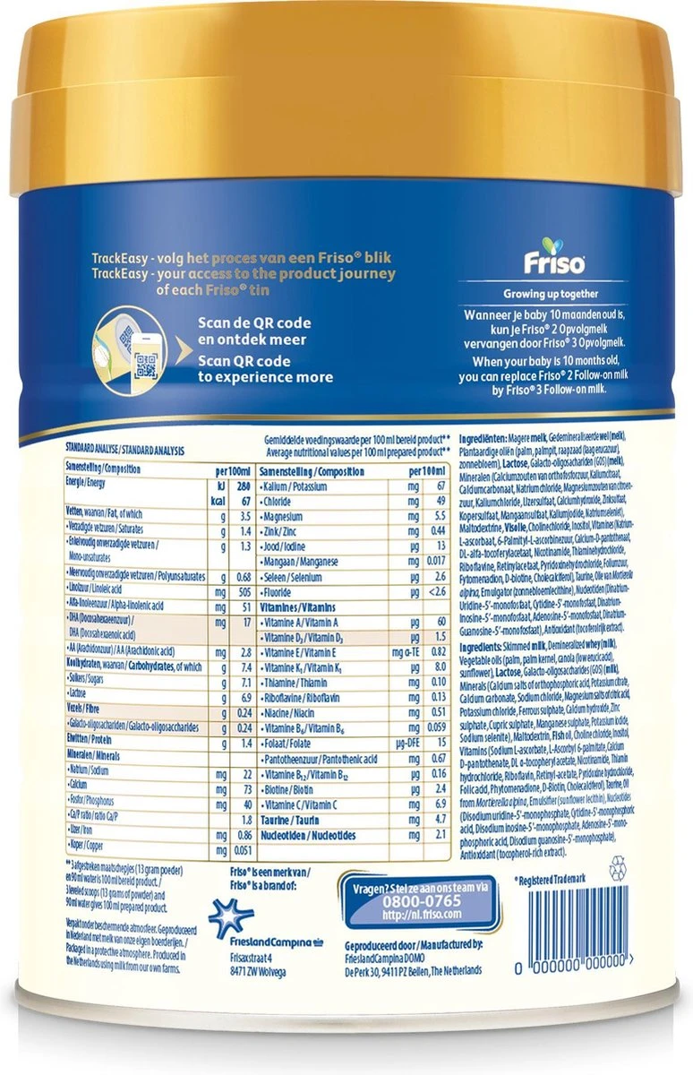 Friso 3 - Opvolgmelk - vanaf 10 maanden - 800g - blik